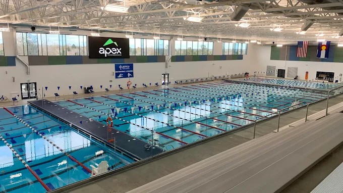 Indoor pool with lap lanes